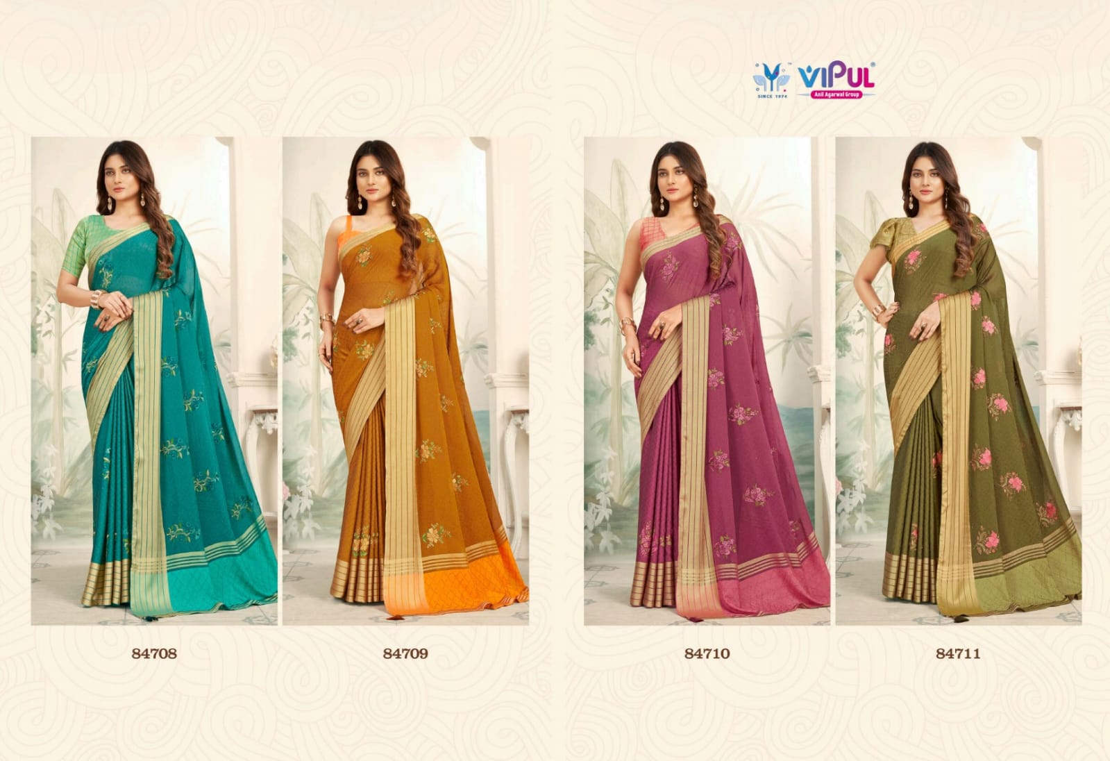 Gulabo By Vipul Weaving Chiffon Saree Surat Suppliers In India